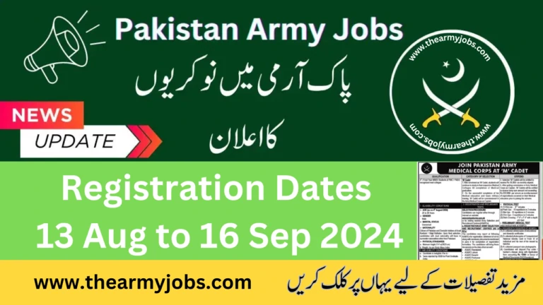 Join Pakistan Army Medical Corps as 'M' Cadet